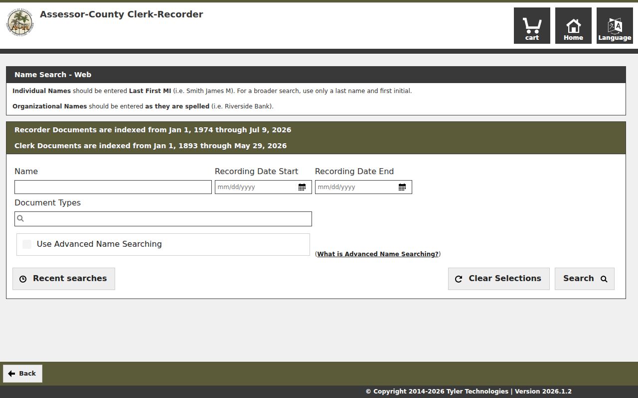 Jurupa Valley people search recorder name and date fields
