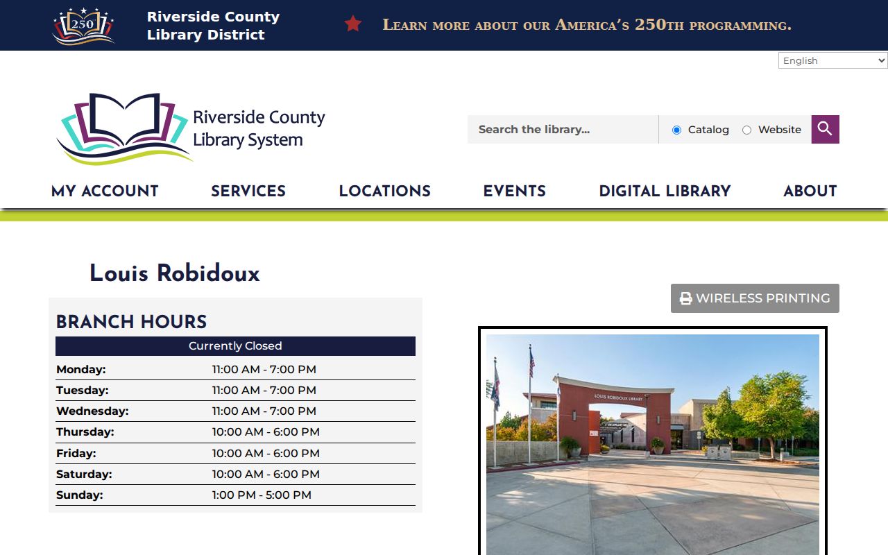Jurupa Valley people directories Louis Robidoux Library