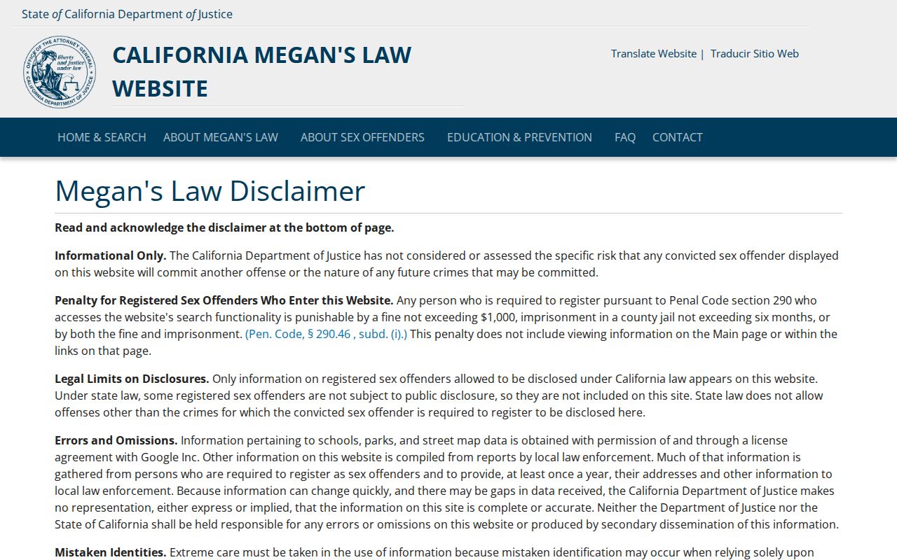 Jurupa Valley public records California Megan's Law registry notice