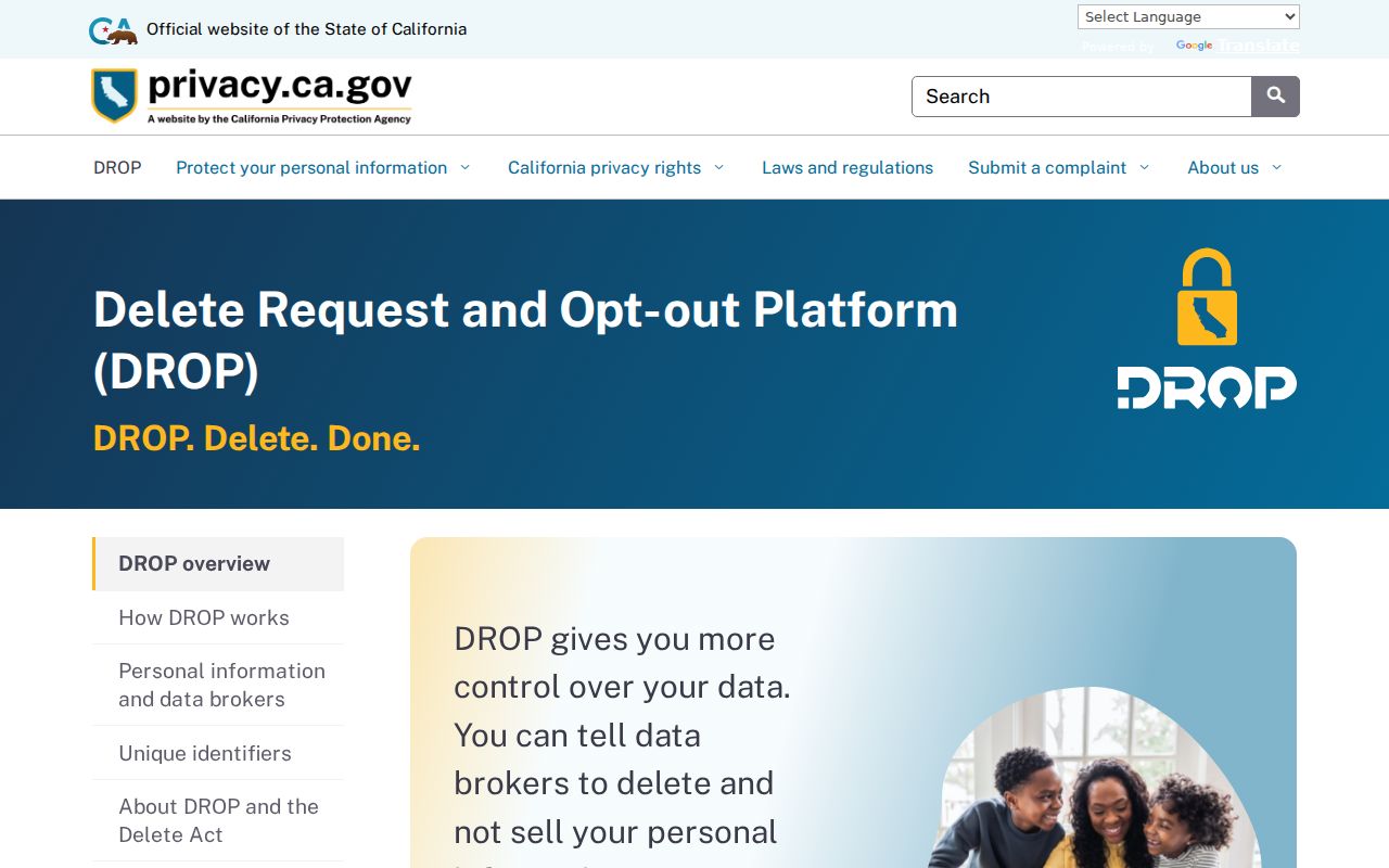 Jurupa Valley voter registration privacy options on California DROP